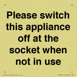 Please switch this appliance off at the socket when not in use